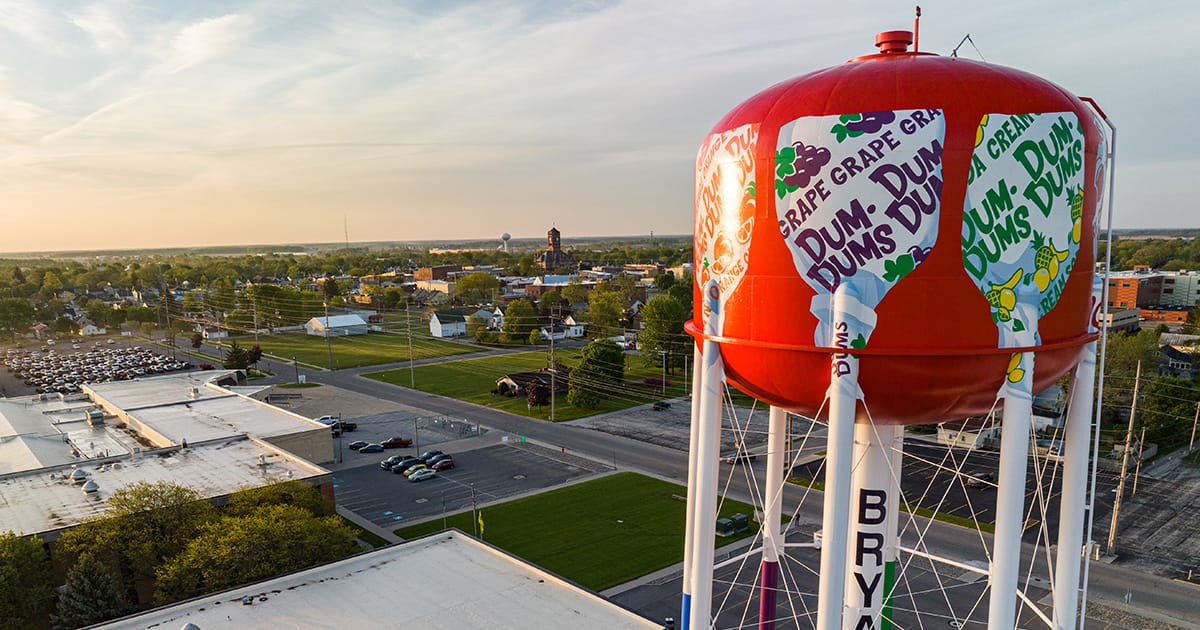 Spangler Candy water tower